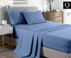 Royal Comfort Bamboo Cooling Queen Bed Sheet Set - Denim