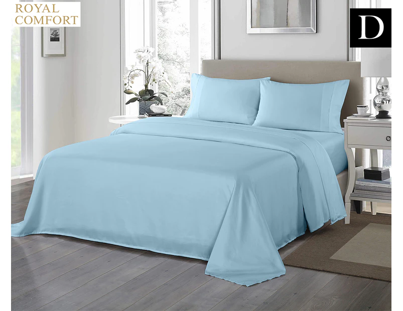 Royal Comfort 1200TC Ultra Soft Double Bed Sheet Set - Sky Blue