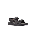 HUSH PUPPIES SIMMER Mens Leather Adjustable Strap Comfort Sandals Shoes - Black