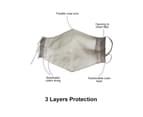 LaSculpte Women's Adjustable Face Mask with Mini Bag - Beige 5
