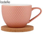 Ladelle Abode 350mL Textured Mug & Coaster Set - Terracotta