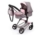BayerCity Vario Foldable Pram/Stroller Toy 3y+ for 50cm Doll Grey/Pink Butterfly 1