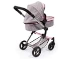BayerCity Vario Foldable Pram/Stroller Toy 3y+ for 50cm Doll Grey/Pink Butterfly 2