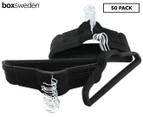 Boxsweden Velvet Non-Slip Clothes Hangers 50-Pack - Black