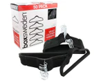 Boxsweden Velvet Non-Slip Clothes Hangers 50-Pack - Black