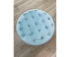Alexa Round Ottoman / Makeup stool - Ice Blue (Medium)