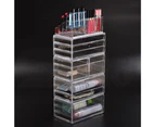 Cosmetic 10 Drawer Makeup Organizer Storage Jewellery Box Clear Acrylic