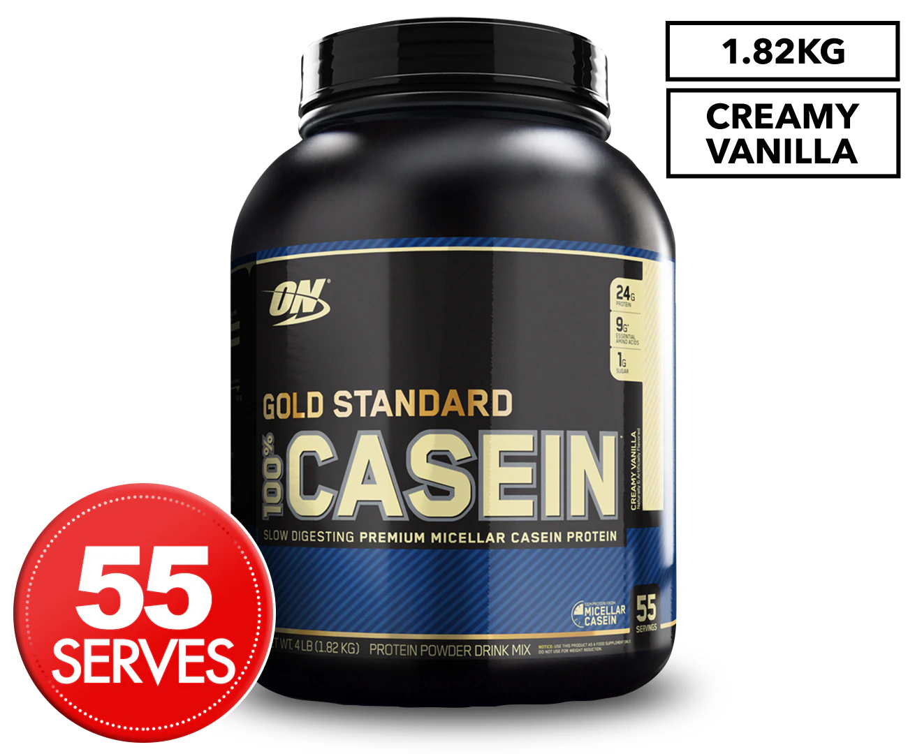 Optimum Nutrition Gold Standard 100% Casein Protein Creamy Vanilla 4lb