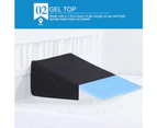2x Cool Gel Memory Foam Bed Wedge Pillow Cushion Neck Back Support Sleep Cover - Black