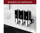 3 BOTTLES BATHROOM SHOWER SOAP SHAMPOO GEL DISPENSER PUMP WALL MOUNTED 1500ML AU