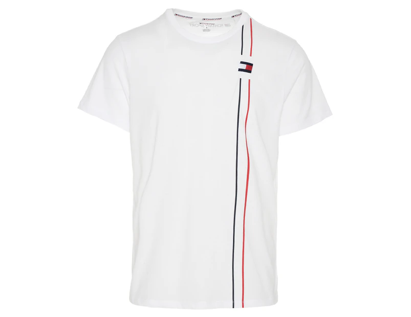 Tommy Hilfiger Sport Men's Vertical Stripe Tee / T-Shirt / Tshirt - White