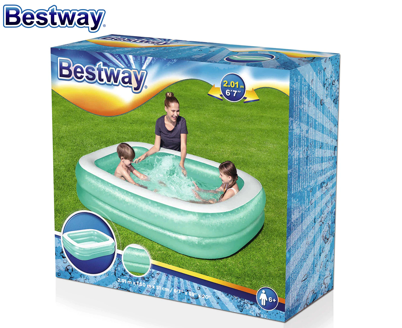 Bestway Kids Pool 200x146x48cm Inflatable Above Ground Swimming Pools 450L