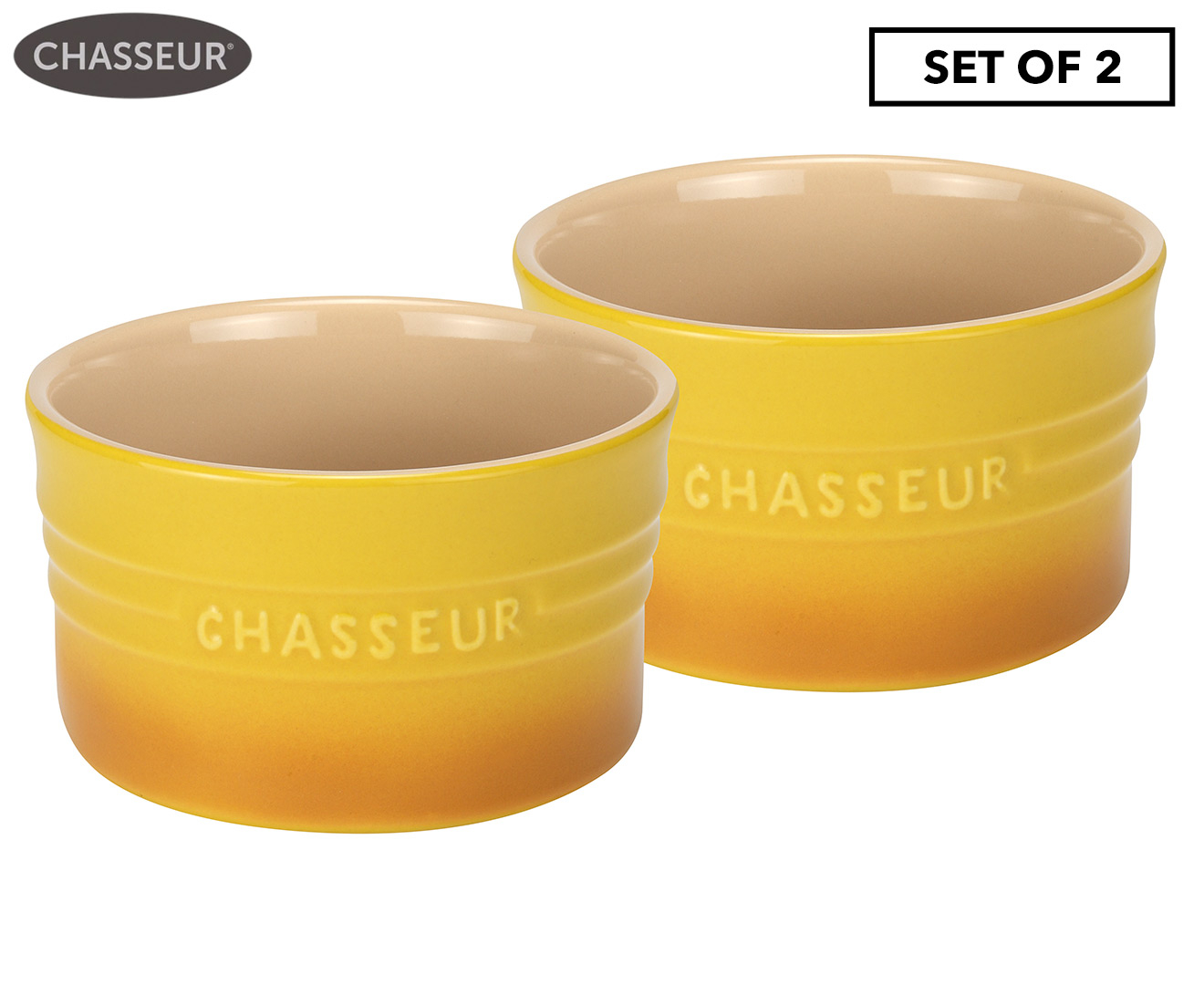 Chasseur 10cm La Cuisson 2 Piece Ramekin Set Yellow Catch .au