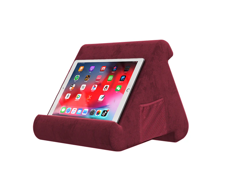 Tablet Pillow iPad Stands For Book Reader Holder Rest Laps Reading Cushion-Red