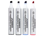 Dats Jumbo Permanent Markers 4-Pack - Black/Red/Blue