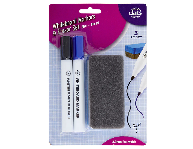 Dats 3-Piece Whiteboard Marker & Eraser Set