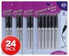 4 x Dats Permanent Markers 6-Pack - Black 1