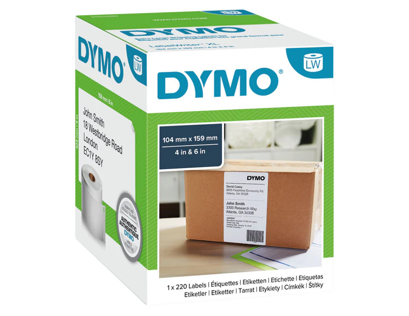 DYMO 104x159mm LW Extra Large Shipping Label Refill - White