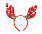 2pcs Christmas Headband Red Antler Holly Bells