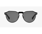 Hawkers Dark Warwick Venm Metal Oval Sunglasses Stainless Steel Matte Graphite