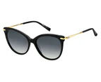 Max Mara MM SHINE II Cat Eye Sunglasses Acetate/Metal Shiny Black