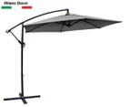 Milano 3-Metre Outdoor Cantilevered Umbrella w/ Cover - Grey