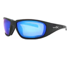 Wiley X Boss Polarized Wraparound Sunglasses Plastic Matte Black