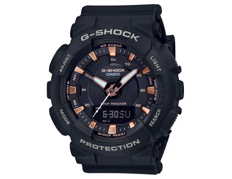 Casio G-Shock Women's 45mm GMAS130PA-1A Step Tracker Resin Watch - Black