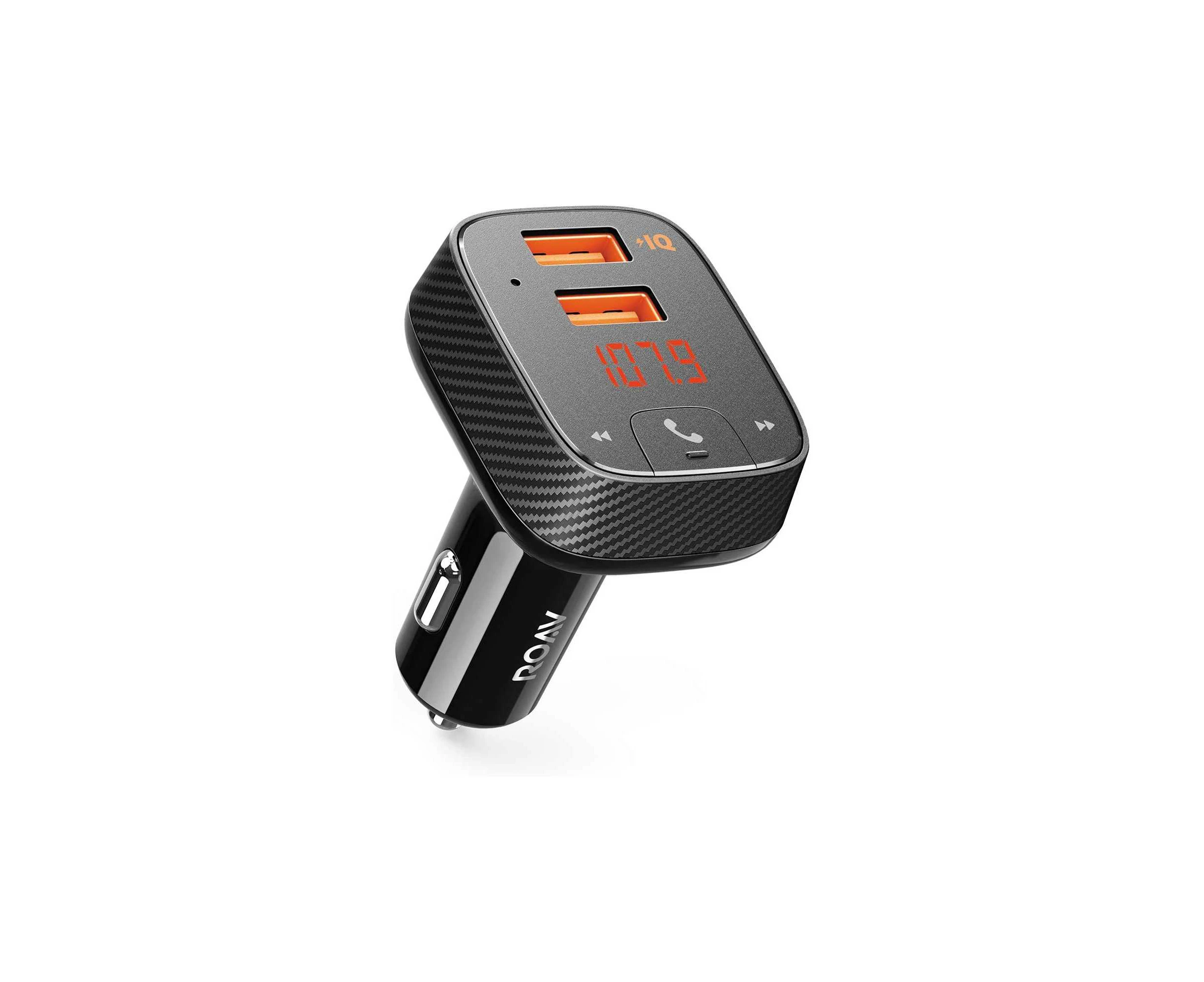 Anker ROAV SmartCharge Car Kit F2 Bluetooth FM Transmitter, 2 USB Ports, Car Locator