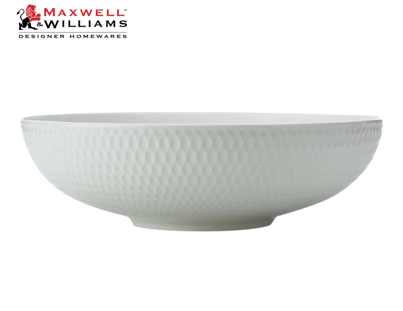 Maxwell & Williams 25cm Basics Diamonds Round Serving Bowl - White