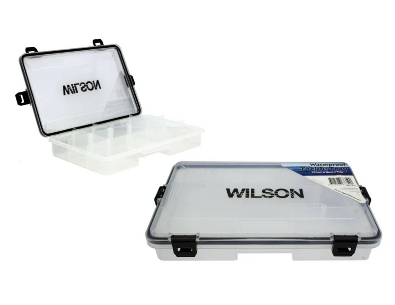 Small Wilson Waterproof Fishing Tackle Tray with Rubber Seal and Locking Clasps