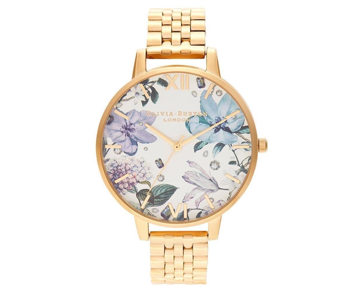 Olivia Burton Women's 38mm Bejewelled Floral Stainless Steel Watch - Gold