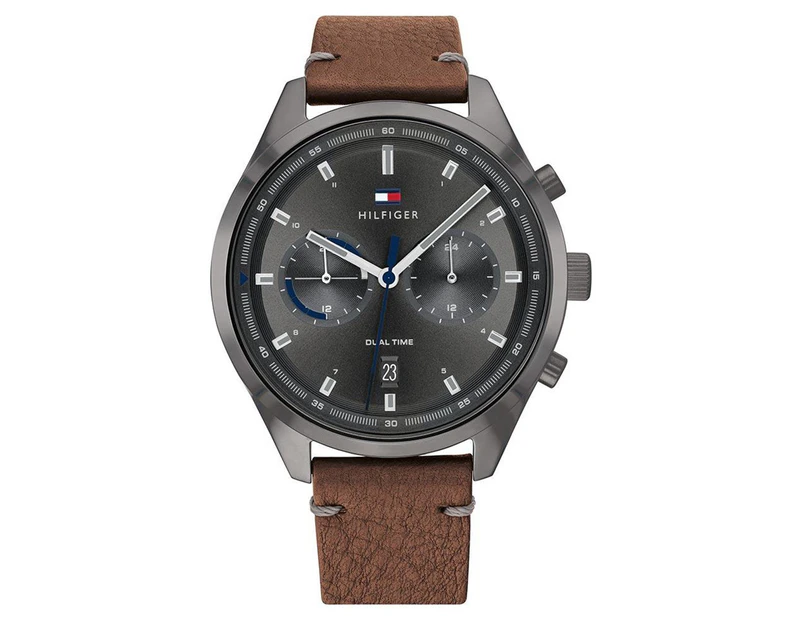 Tommy Hilfiger Men's 44mm Leather Multifunction Watch - Brown