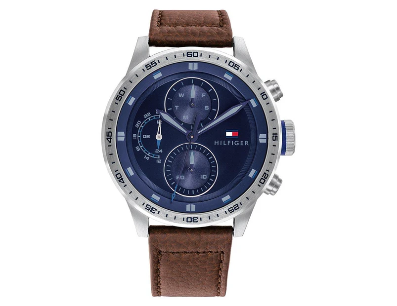 Tommy Hilfiger Brown Leather Men's Multi-function Watch - 1791807