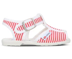Superga Girls' 1200 Sandals - Seersucker White/Red