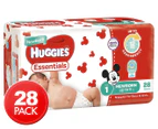Huggies Essentials Newborn Size 1 Up To 5kg Nappies 28pk