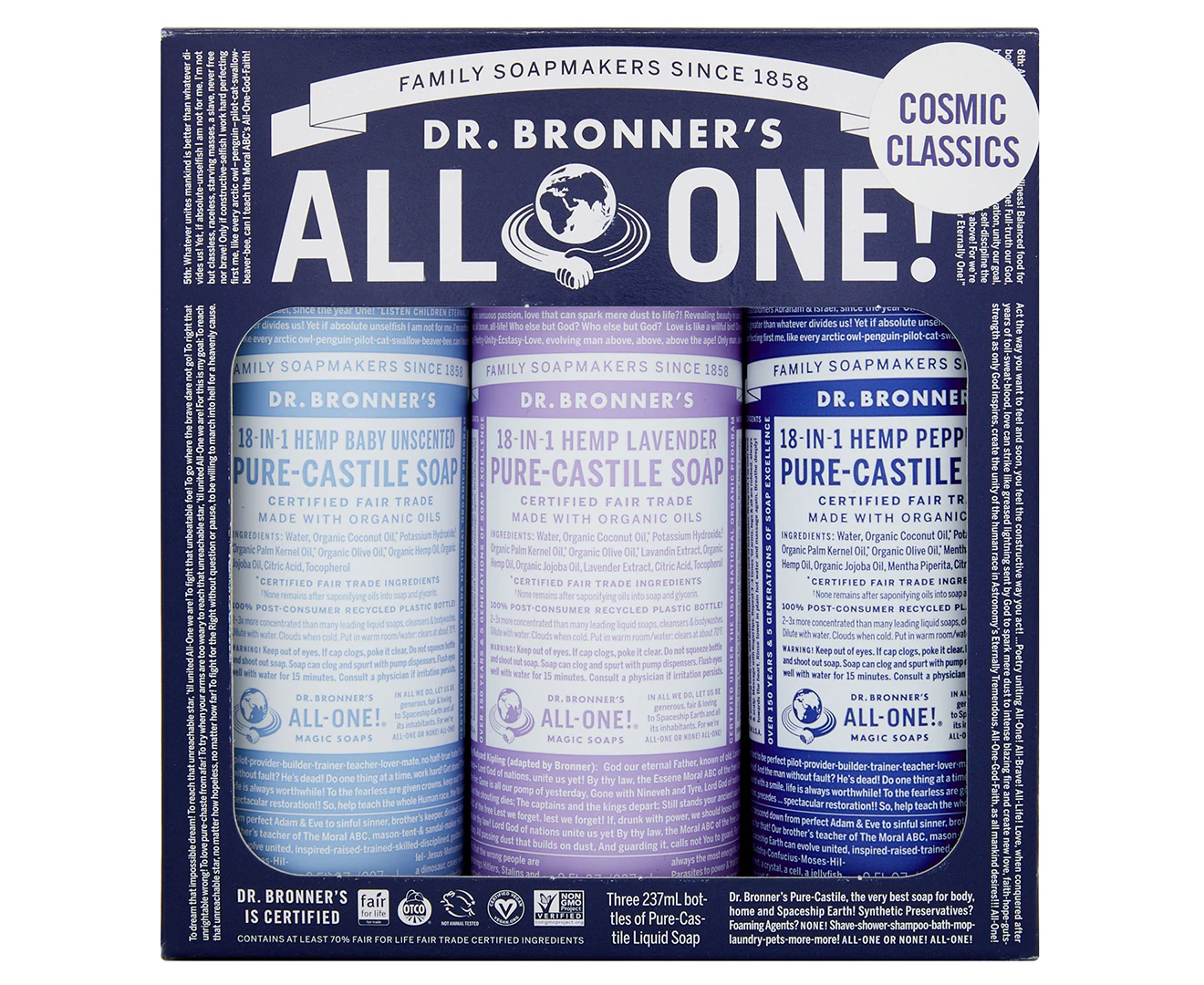 Dr. Bronner 3-Piece Cosmic Classics Pack