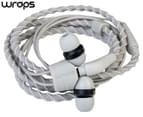 Wraps Wristband Headphones w/ Microphone - Silver 1