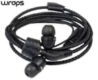Wraps Leather Wristband Headphones w/ Microphone - Black 1