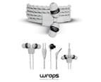 Wraps Wristband Headphones w/ Microphone - Silver 2