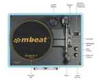 mbeat Woodstock 2 Retro Turntable Player - Blue