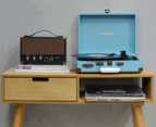 mbeat Woodstock 2 Retro Turntable Player - Blue