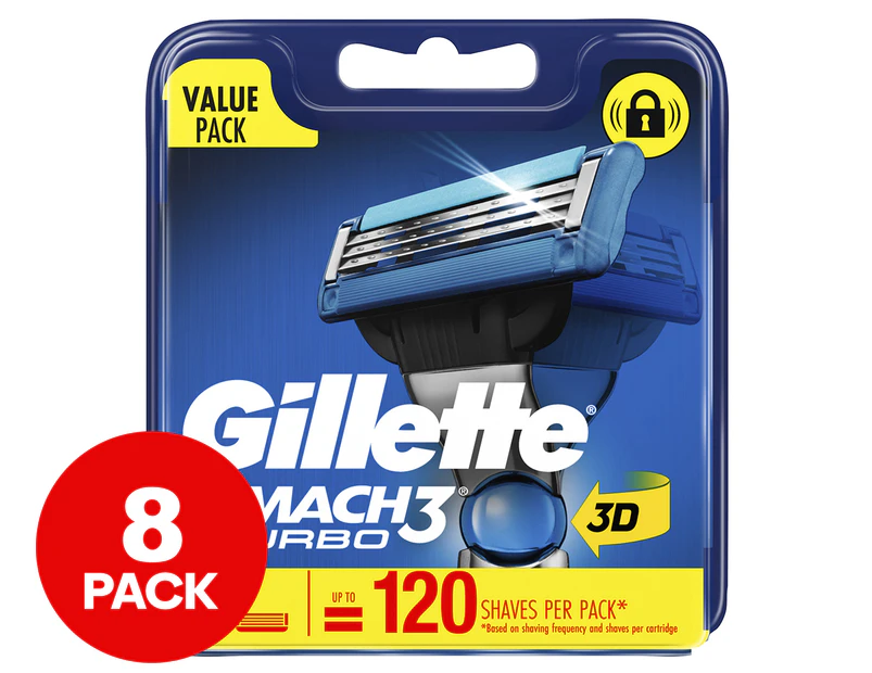 Gillette Mach Turbo Razor Blade Refills 8-Pack