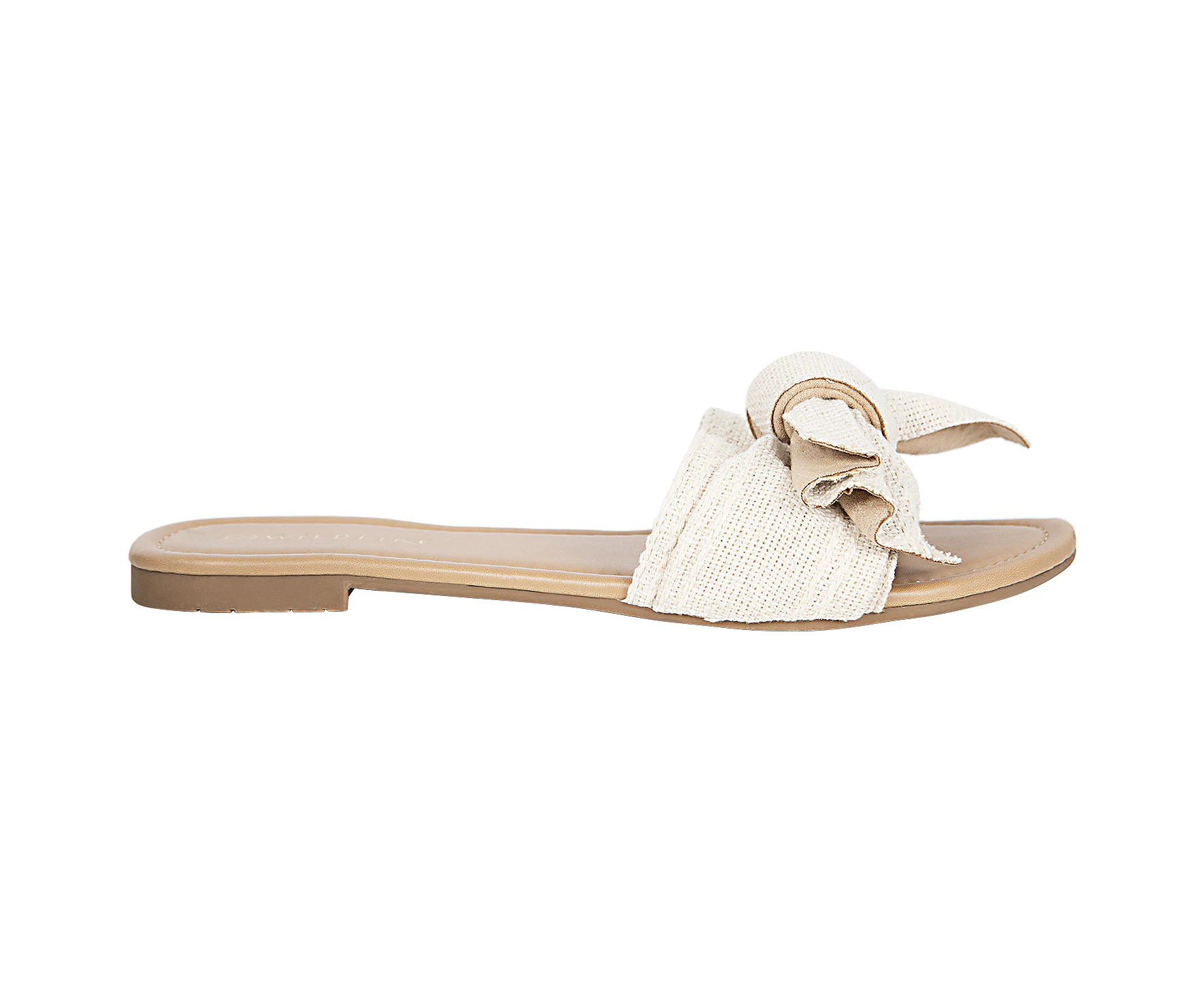 Billie Wildfire Flat Summer Sandal Bow Slides Women's - NaturalLinen