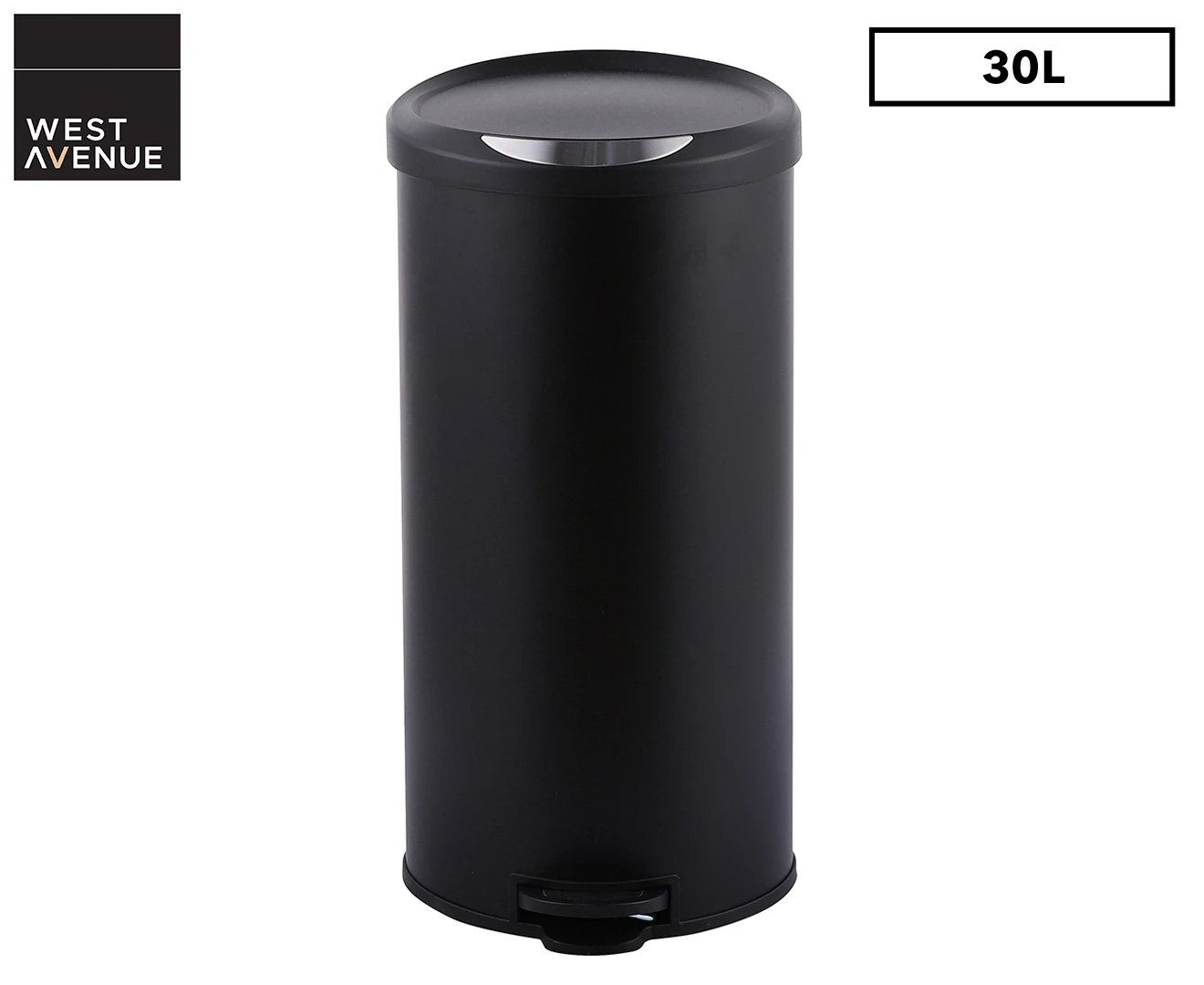 West Avenue 30L Pedal Bin - Black