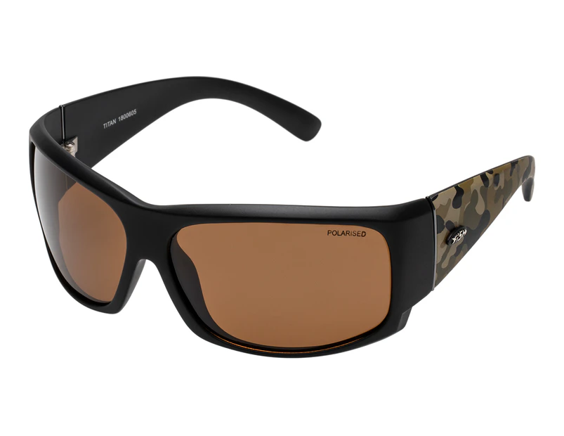Fish Men's Titan Polarised Sunglasses - Khaki/Camo/Brown