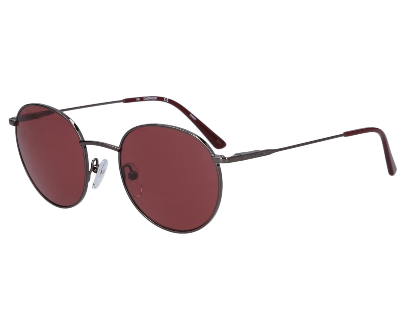 Calvin Klein Women's Round CK18104S Sunglasses - Gunmetal/Oxblood