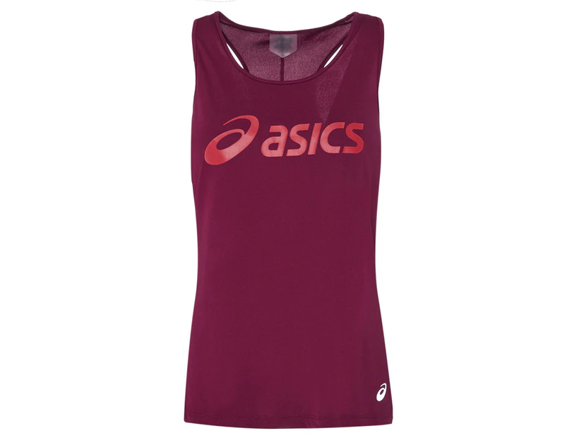 ASICS Women's Silver Tank Top - Dried Berry/Classic Red