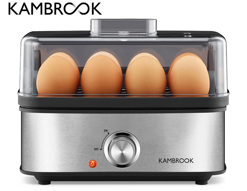 Kambrook 3-Way Egg Cooker - Silver/Black KEG655BLK