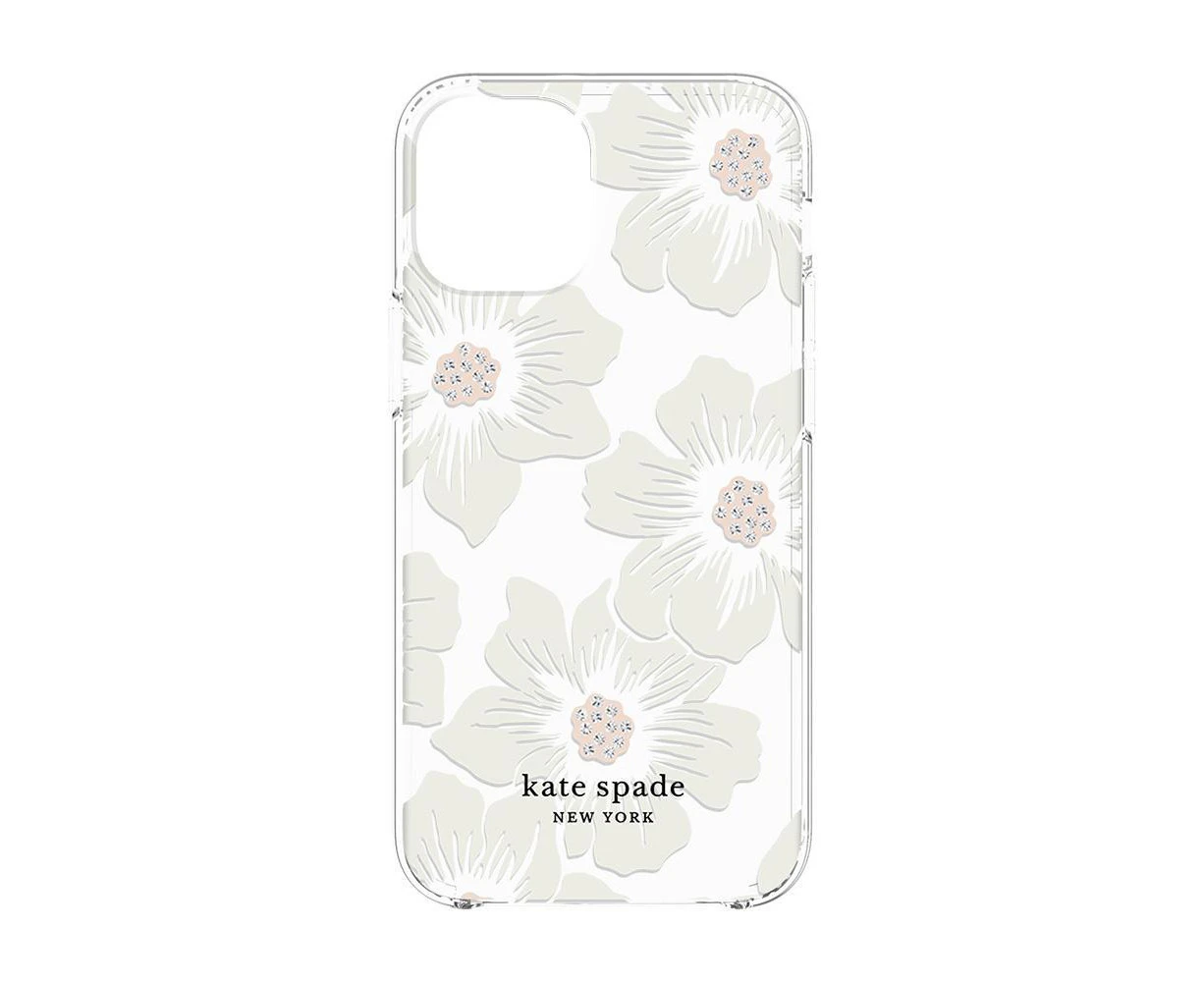 Kate Spade New York Protective Hardshell Case for iPhone 12 Mini -  Hollyhock Floral Clear 